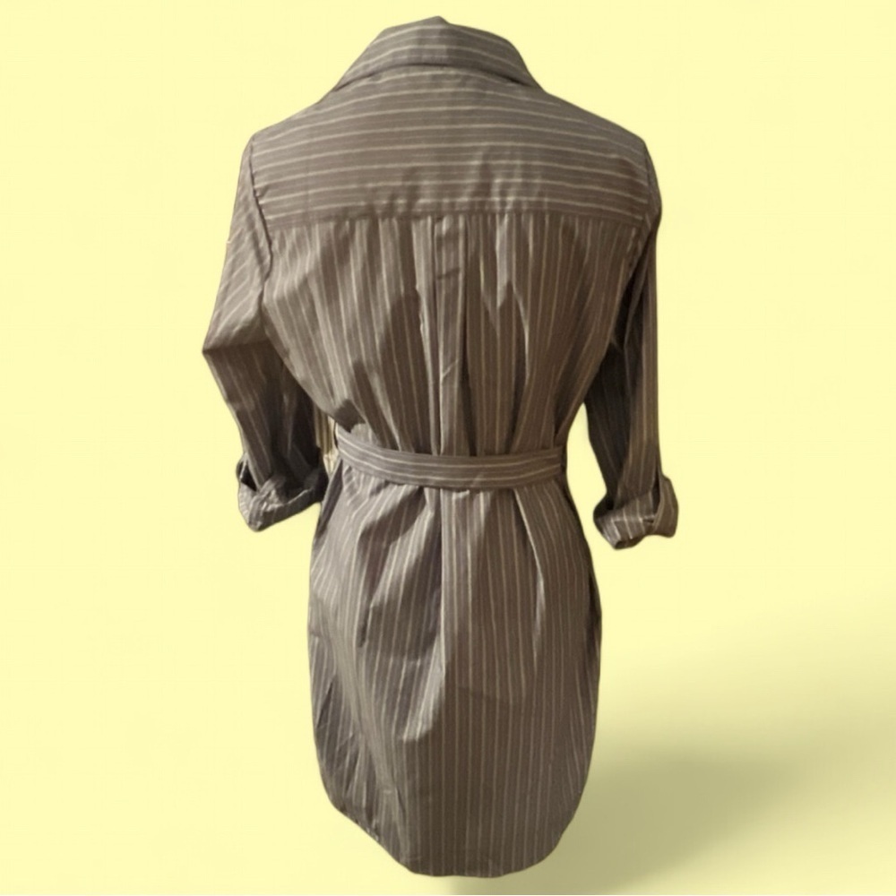 PINK ROSE- Button up Tie, Striped Shirt Dress, Stylish and Casual Design, NEW - Picture 3 of 4